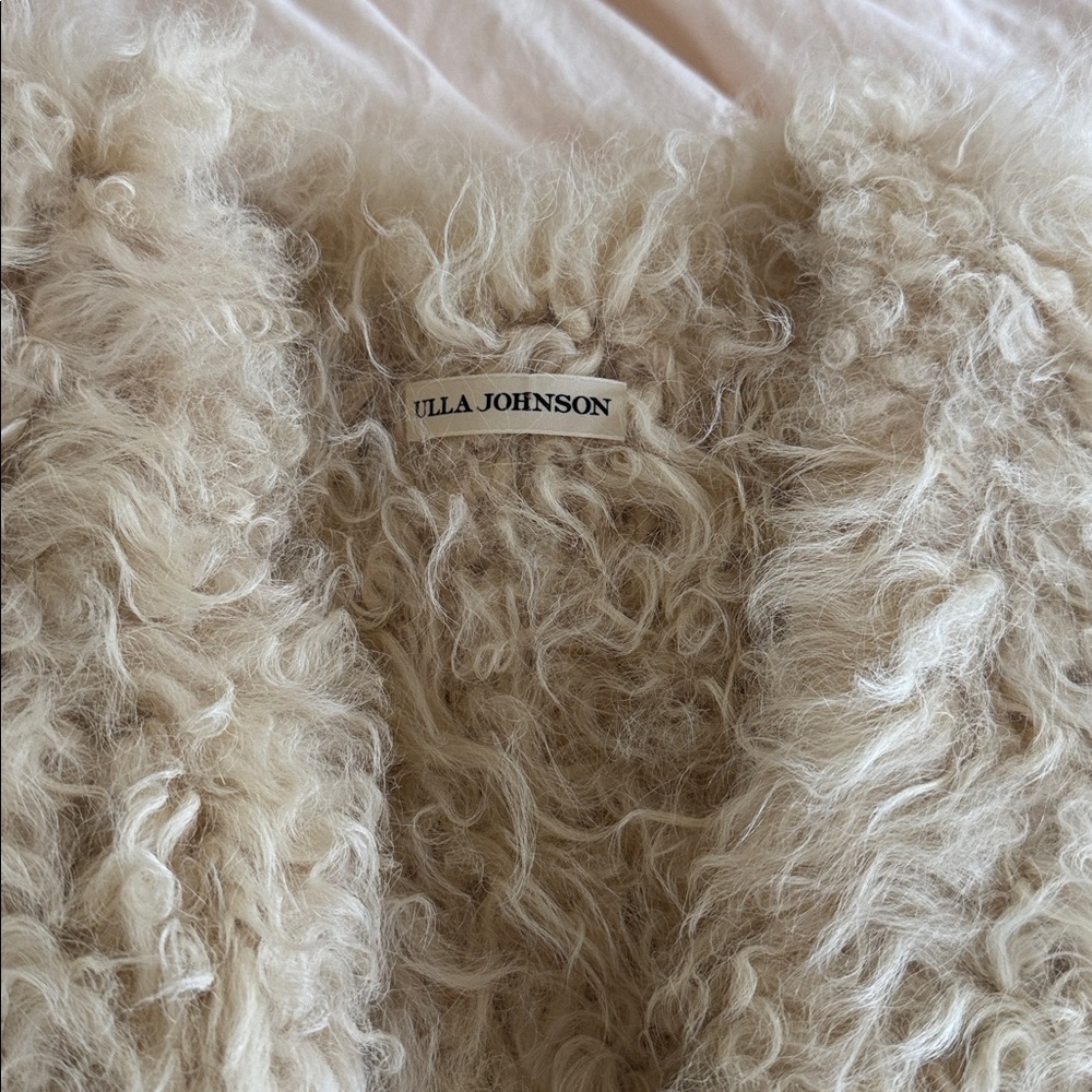 Ulla Johnson Harper Lamb Fur Coat in Cream XS/S - Picture 6 of 8